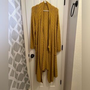 Unknown Brand Long Yellow Cardigan